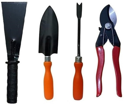 ARM KRAFT Garden Tool Set Small Trowel, Weeder, Khurpi & Pruner/Cutter for Gardening Garden Tool Kit(4 Tools)