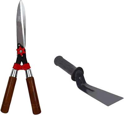 ERIN Wooden Handle Hedge Cutter and Khurpi or Khurpa (3 inch) Garden Tool Kit(2 Tools)