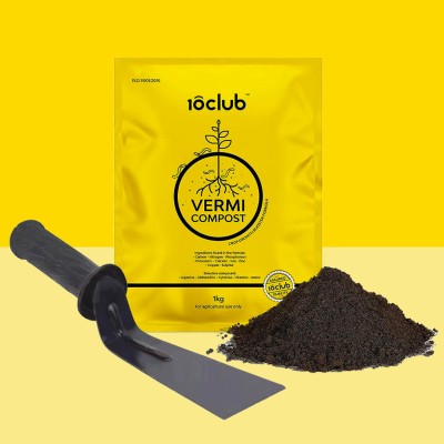 10club 3-Inch Khurpi with 1Kg Vermicompost - Essential Gardening Combo Garden Tool Kit(2 Tools)