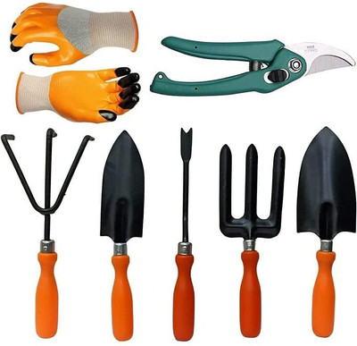 IBEX Gardening Tool Set of 7 for Home Gardening Garden Tool Kit(7 Tools)