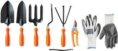 IBEX Garden Trowel Set of 5 with Pruner and Gloves Garden Tool Kit(7 Tools)