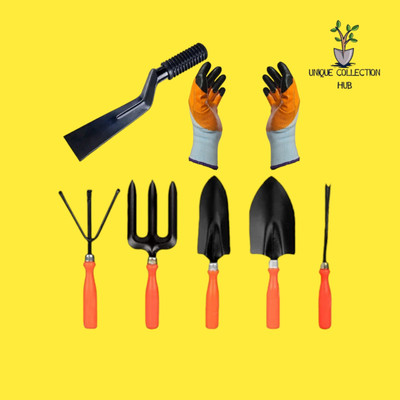 Unique Collection Hub Garden tools trowel set with khurpi and gloves Garden Tool Kit(6 Tools)
