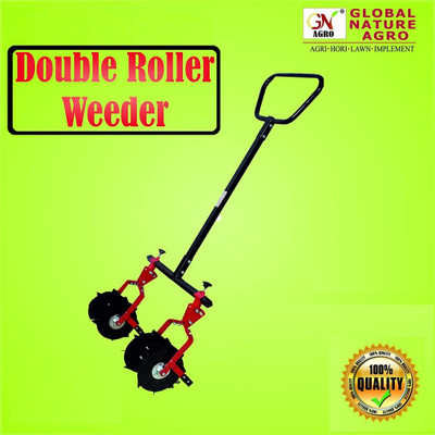 Global Nature Agro Double Roller Weeder with Double Gripper Handle,Width Adjustable 1inch to 17Inch Garden Tool Kit(1 Tools)