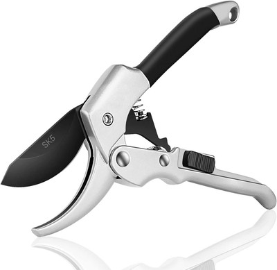 VYATIRANG Garden Scissor SK-5, Anvil Pruning Shears Cutter, Anti Slip Rubber Handles SK-5 Steel Blade Sharp Anvil Garden Scissors Hedge Pruning Shears Anvil Pruner(Cordless)