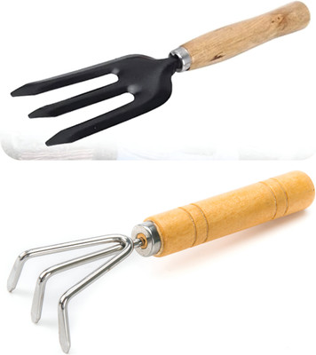 THE WARM CHEF Combo Pack Hand Cultivator & Wedding Fork Garden Tool Kit(2 Tools)