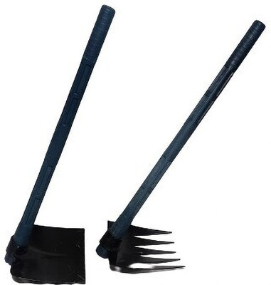 GREEN TOUCH GARDEN TOOL SET SHOVEL SPADE AND RAKE WITH PVC UNBREAKABLE HANDLE COMBO Garden Tool Kit(2 Tools)