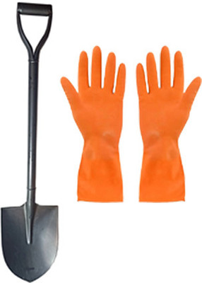GREEN TOUCH Heavy Duty Shovel with D Handle,Export Quality,PowderCoated Agriculture Tool Garden Tool Kit(2 Tools)
