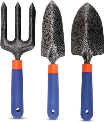 Toolsbae - Garden Tool Set of 3 with Hand Fork, Trowel & Transplanter Garden Tool Kit(3 Tools)
