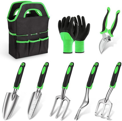 SERPLEX Garden Tool Set 8 Piece Heavy Duty Lightweight Tools Garden Tool Kit(8 Tools)