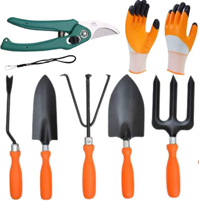 ERIN Gardening Tool Kit Set of 8 with Pruner & Hand Gloves Garden Tool Kit(7 Tools)