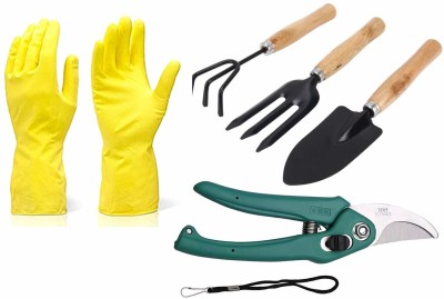 Neki Reusable Rubber Gloves Garden Tool Kit(5 Tools)