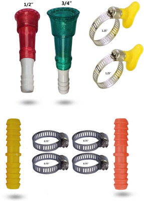 ESEKSAFAR 2pc 1/2inch Connector 2pc 1/2inch Pipe jointer 4pc Clamp 3/4inch & 2pc 1.25inch Garden Tool Kit(10 Tools)