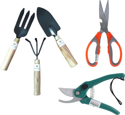 Utkarsh Mini Garden Tools (Cultivator, Fork, Trowel), Pruner Cutters & Garden Scissors Garden Tool Kit(5 Tools)