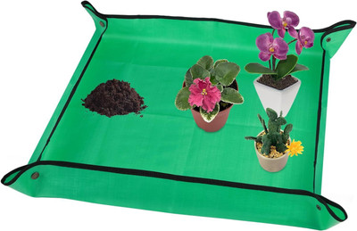 Dharvim Repotting Mat Plant Transplanting Mess Control Waterproof Potting Tray 75x75CM Garden Tool Kit(1 Tools)