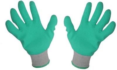 Crewbolt Hand Safety Anti Slip Latex Coated Nylon Anti Cut Resistant Grey Green Gloves Gardening Shoulder Glove