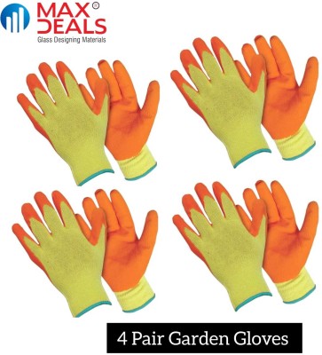 max deals Cut Resistant Reusable Heavy Duty Garden Gloves Pack of 4 Pair Gardening Shoulder Glove