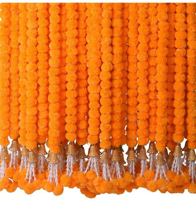 mizwiist solutions Marigold Artificial Garland for home / Best decorative item for home décor plastic Garland(Orange)