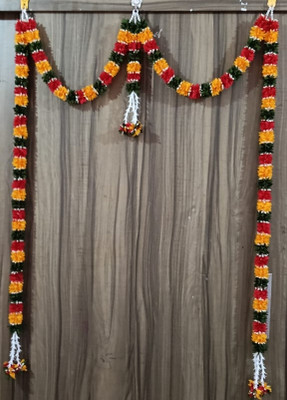 AADHVIKOM ENTERPRISES Beautiful artificial jasmine thorana for main door and Pooja room Fabric, Plastic Garland(Multicolor)