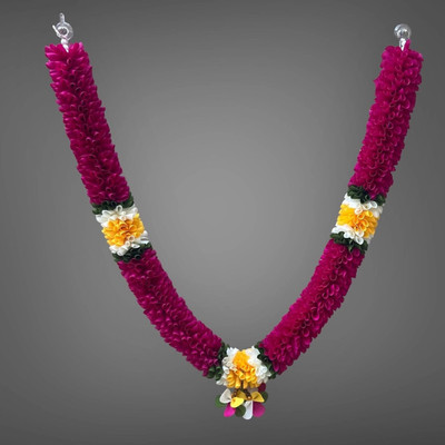 Shri Krishna Store Artificial Marigold Flowers Latkan Strings Home Diwali|Temple Decor ( pack of 6) Soft Fabric Garland(Multicolor)