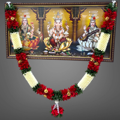 RishiArt Rishi Mala for God Photo Frame Decoration Multipurpose Soft Fabric Garland(Multicolor)
