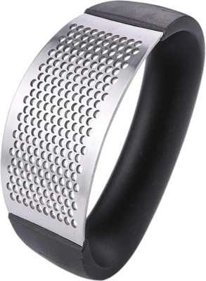 TruVeli Stainless Steel and Plastic Portable Garlic Crusher Ginger Mincer Garlic Press(Steel, Black)