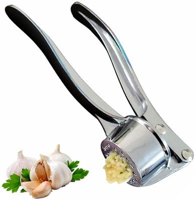 CHARITRA ENTERPRISE Multi-Function Garlic Crusher Press Stainless Steel Curved Manual Mincer Tool Garlic Press(Silver)