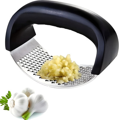 Meswarn Garlic Crusher for Kitchen |Ginger Presser for Kitchen (Black) Garlic Press(Black, Silver)