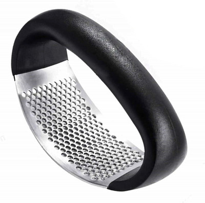 PSHOP MART Stainless Steel Garlic Press Crusher & Ginger Mincer Rocker with Handle Garlic Press(Black)