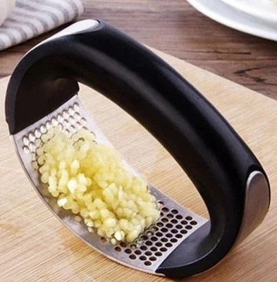 MD Retail Manual Garlic Slicer Press Garlic Press Garlic Press(Black, Silver)