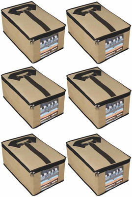 whitekrafts 1 Non Woven Shirt Cover | Shirt,cloth, Organiser with transparent window STC1015_Beige_6(Beige)