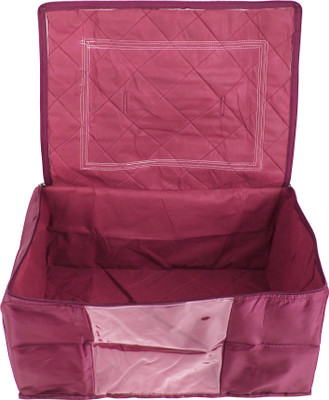 Peafowl Garment Cover Saree cover/Suit Cove /Lehnga Cover/Shirt-Pant Cover Wardrobe ORGANISER With Transparent Window(Maroon)