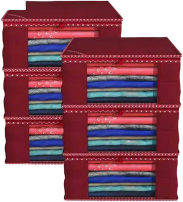 Aaliya Classic Series Saree Covers pack of 6 marun with zippers SC106(Maroon)