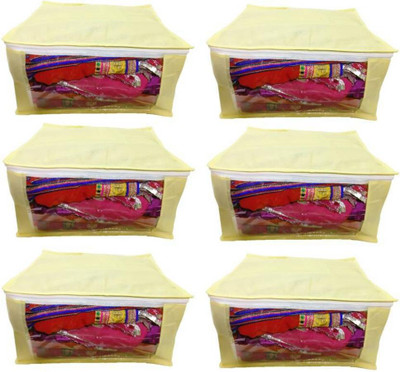 Aadhya Designer Non Woven 6 SAREECOVERS j(Yellow)