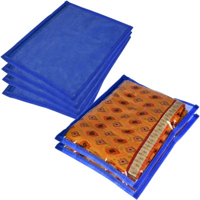 KUBER INDUSTRIES Saree Cover Plain Saree Cover With Zip Closure|Single Packing Bag|Pack of 6|Blue 73KM12083(Blue)