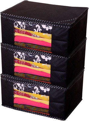 Ankit International Designer Non Woven Saree Cover Set Of 3 AMIT013(Black)