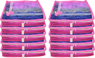 Ajabh High Quality Set OF 10 PC Non-Woven 2 Inch Hight Saree Cover | Clothing Organizer Garment Cover | Wardrobe Storage Organizer(Pink)