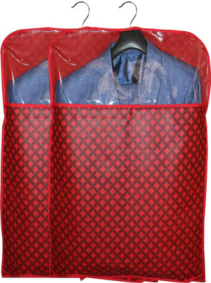 AMIRA INDUSTRIES Front Transparent 2 in 1 Saree and Coat Covers Non Woven Suit/Coat/Blazer/Saree Covers Pack of 2(Red)