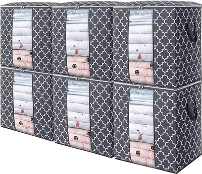 STORAZE Saree cover Saree cover Storage Bags, Large Blanket Clothes Organization 7(GRAY)