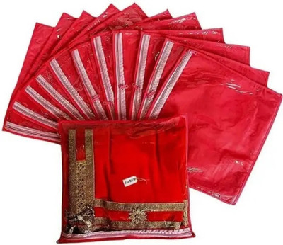 Albacore saree 485 Saree cover Single Saree Cover Set of 12 storage bag packing 123(Red)