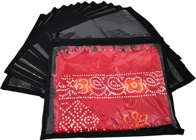 Ology Trendy Single Saree Cover Pack of 12 pc Material - Non - Woven Garment Cover Bag Keep saree/Suit/Travelling Pouch/garment covr 316(Black)