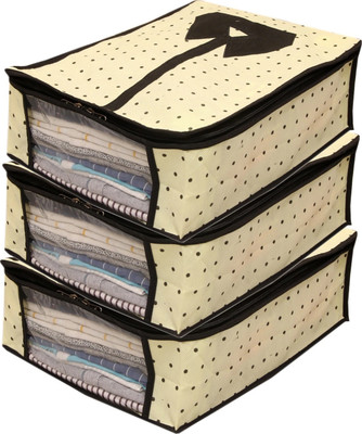GULAFSHA INDUSTRIES Shirt Cover Non Woven Shirt Cover Set of 3 Pcs Gula_aug_229(Cream)