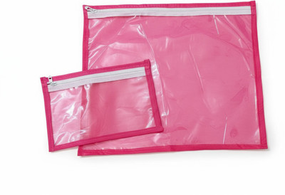 PETALS CASE ORGANIZER PINK SAREE COVER AND TRAVEL POUCH COMBO PACK SET OF 12 PCS|SAREE ORGANIZER WARDROBE ORGANIZER|CLOSET ORGANIZER(Pink)
