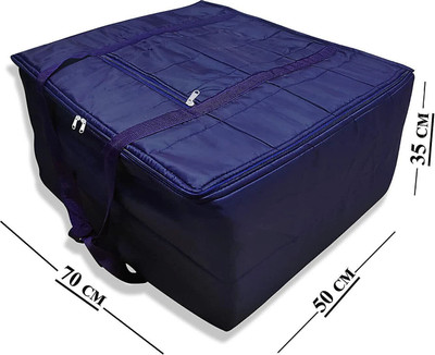Peafowl Jumbo Blanket Cover / Multipurpose Bag/Navy jumbo Double Bed Blanket Jumbo Bag Cover/Saree /Household Storage Multipurpose Bag Jumbobagpkof1navybag(Navy Blue Blanket)