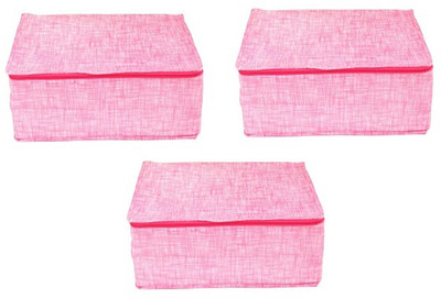 Ankit International Designer Non Woven Saree Cover Set Of 3 AI_016_PK03(Pink)