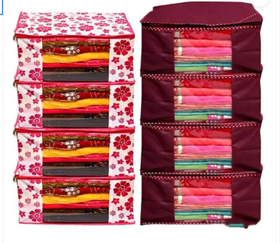 adhira creations with transparent window (Pink & Maroon) Travel Box/Wardrobe Organizer/Cloths Cover Saree Cover Pack of 8 Non Woven Fabric Best Stitching & High Quality Product Storage Box/Wardobe Organizer(Pink &Maroon) adhira creations with transparent window (Pink & Maroon) Travel Box/Wardrobe Organizer/Cloths Cover Saree Cover Pack of 8 Non Woven Fabric Best Stitching & High Quality Product Storage Box/Wardobe Organizer(Pink &Maroon)