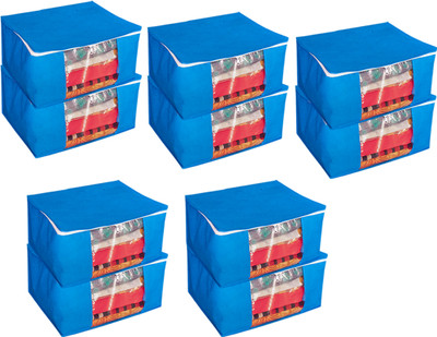 Aadhya Multipurpose Non Woven Saree Cover pack of 10_h(Blue)