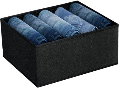 QUAIL 7 Self Drawer | 7 Grids Washable Portable Closet Storage Box Organizer | Easy To Use | Foldable Closet Drawer(Black)