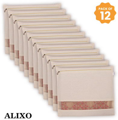 ALIXO Cotton Saree Bags/Covers For Storage Set Of - 12 Big Size Single (16 X 14 Inches) With Zip Closure For Clothes Bags And Wardrobe Organizer With Transparent Mesh Window(Off White) ALIXO Cotton Saree Bags/Covers For Storage Set Of - 12 Big Size Single (16 X 14 Inches) With Zip Closure For Clothes Bags And Wardrobe Organizer With Transparent Mesh Window(Off White)