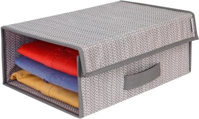 PrettyKrafts Drawer Organizers for Clothes - Wardrobe Closet Organizer and Storage with Lids for Jeans Pants Dresses Sweaters Shirts, Stackable Small Size Fabric Organizer Pack of 1,Cobra Grey(Cobra Grey)