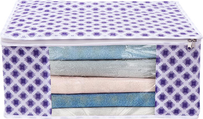 Ankit International High Quality Large Saree Cover With Double Zipper | Wardrobe Bag | Saree Cover Closet Organizer / Saree Bags For Wardrobe Organizer Clothes Premium Clothes Cover (Wedding Collection Gift) Garment Cover Pack of 01 F7773_SC_Large_82463253(Blue)